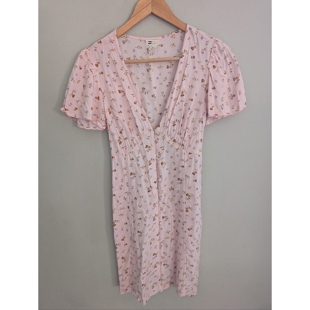 Billabong Pink Floral Babydoll Mini Dress Size S
